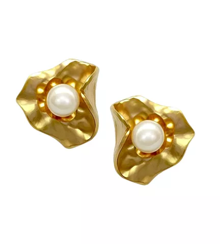 pendientes de oro nido de perla