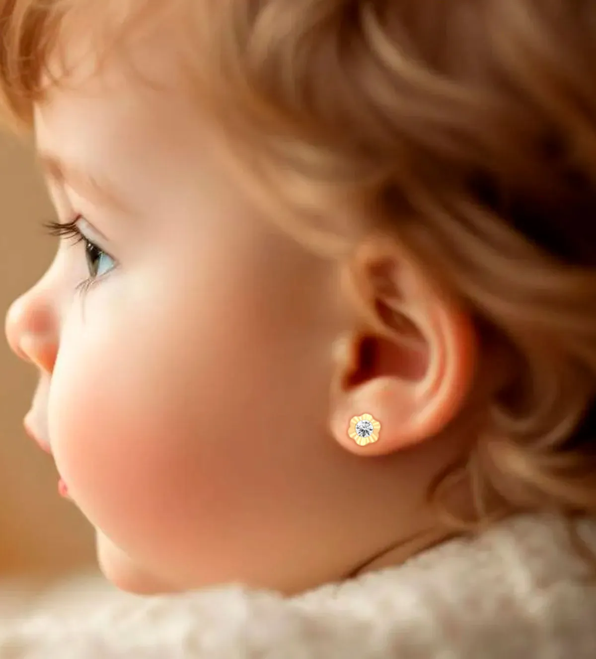 Pendientes de oro amarillo 18k para bebe 234_1549-T pendientes-de-oro-para-bebe-234_1549-T. modelo IA