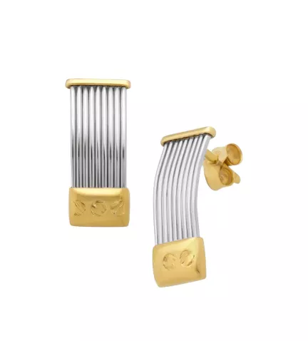 pendientes de oro y acero vista principal