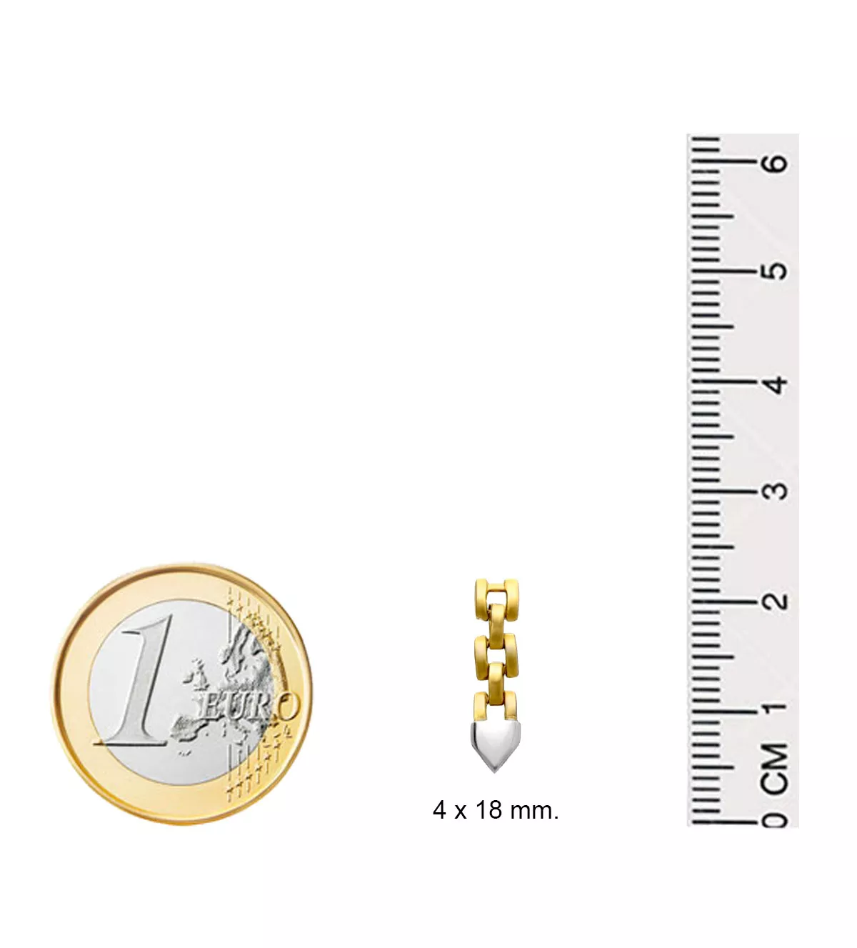 Pendientes de oro y acero "Punta Dual" Pendientes de oro y acero "Punta Dual" - Imagen 4