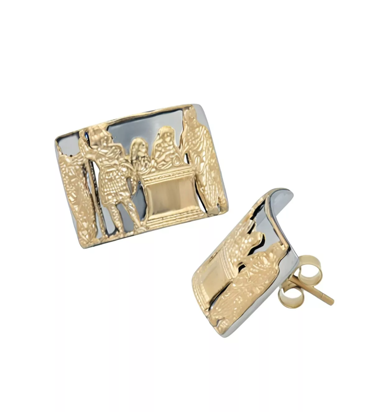 Pendientes de oro y acero OFRENDA pendientes de oro y acero OFRENDA