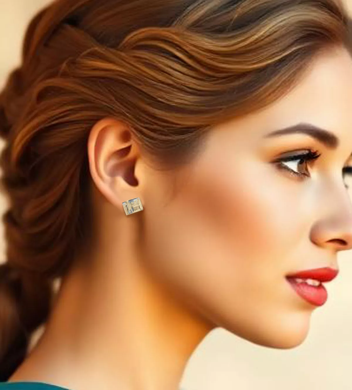 Pendientes de oro y acero OFRENDA pendientes de oro y acero OFRENDA modelo griego IA