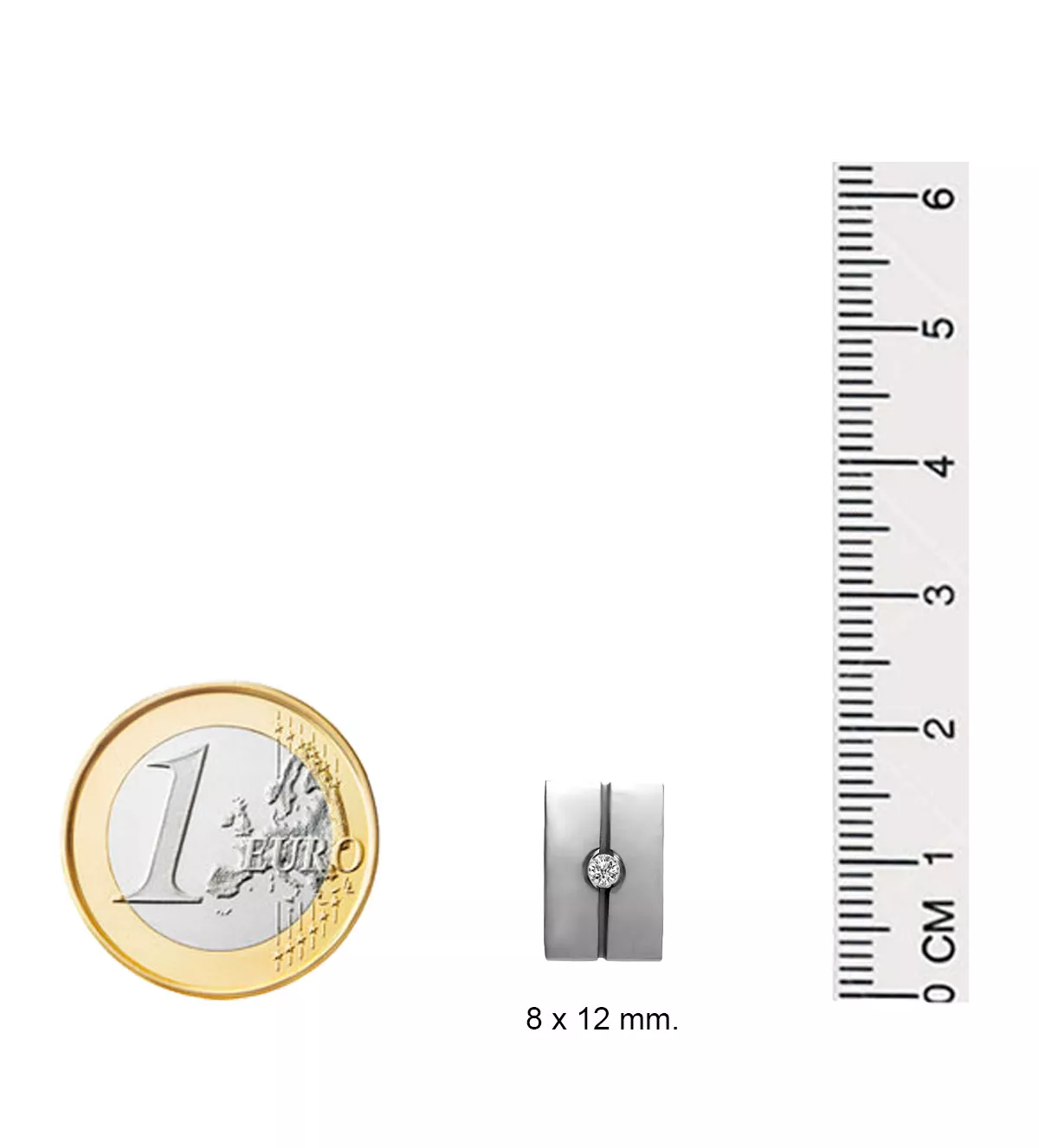 Pendientes de oro y acero con diamante TACOS Pendientes de oro y acero con diamante TACOS - Imagen 4