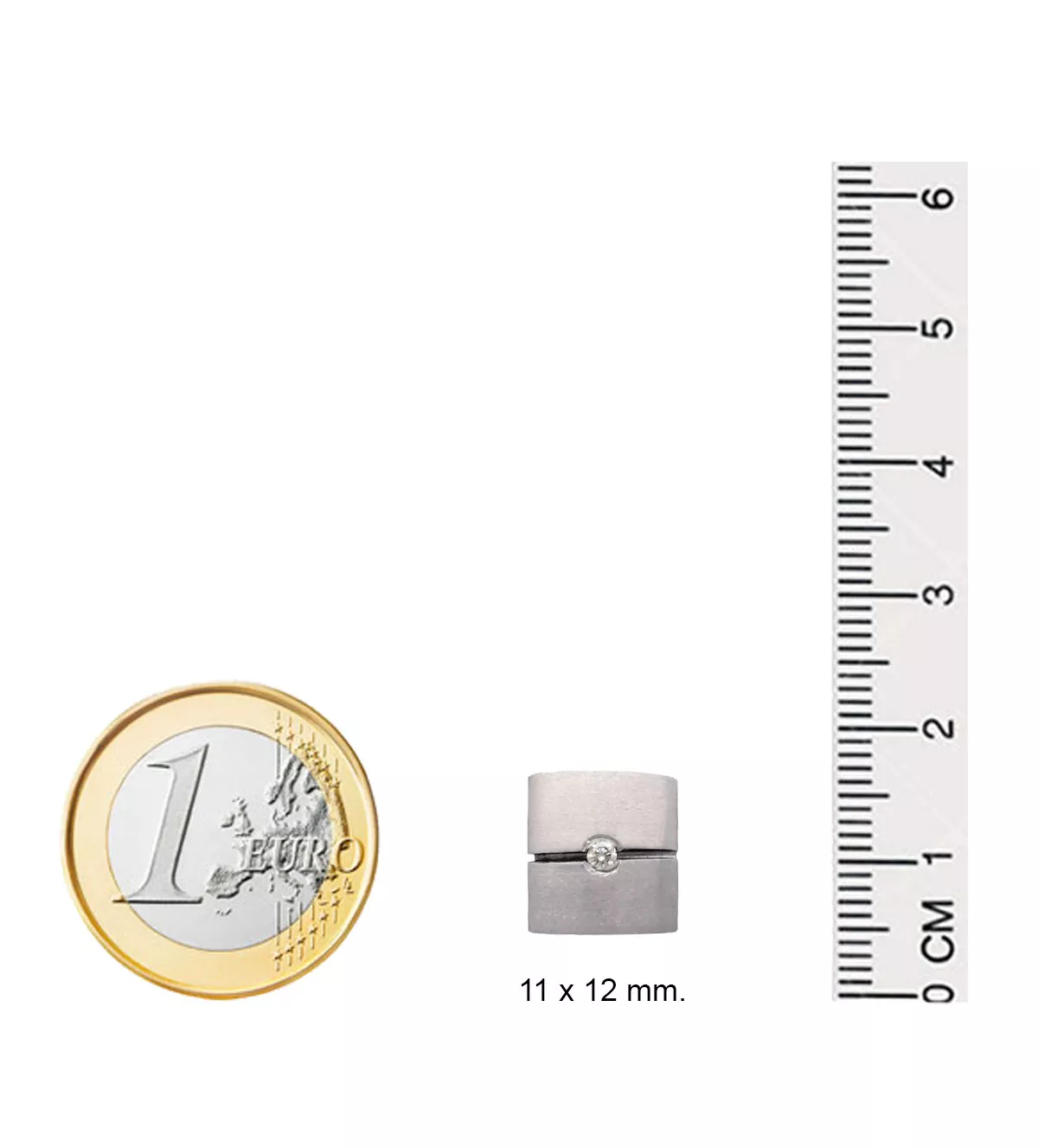 Pendientes de oro y acero con diamante 142_0311-2 Pendientes de oro y acero con diamante 142_0311-2 - Imagen 3