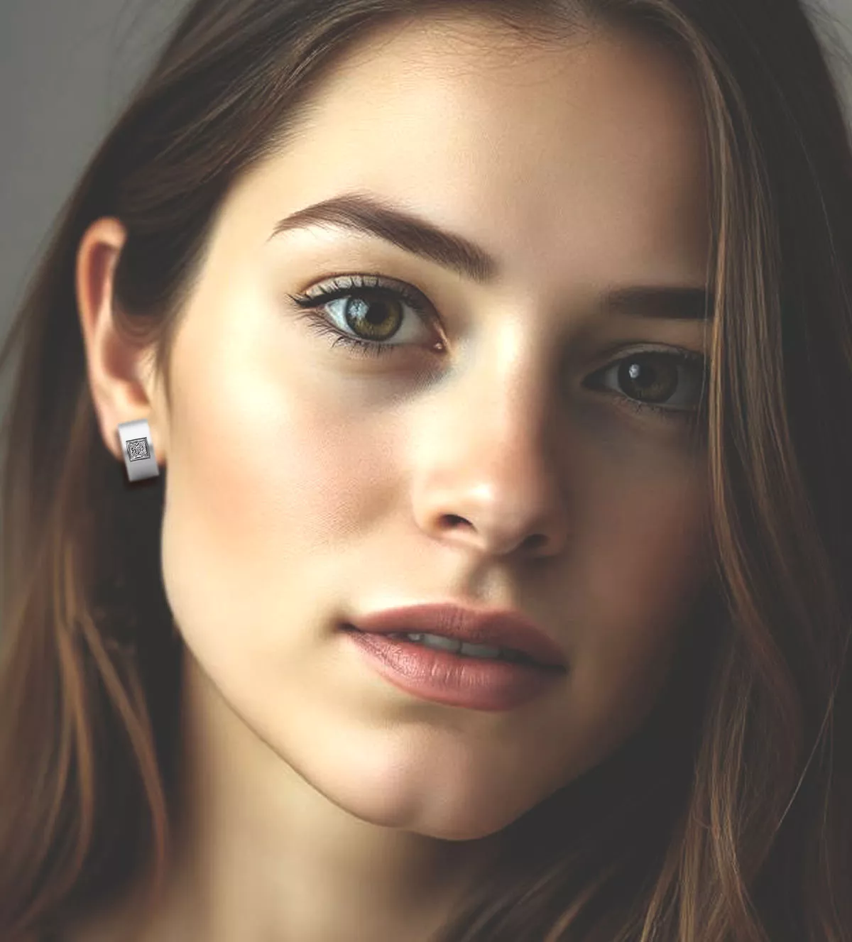 Pendientes de oro y acero con diamantes 5 LUCES pendientes de oro y acero con diamantes 5 LUCES modelo mujer IA