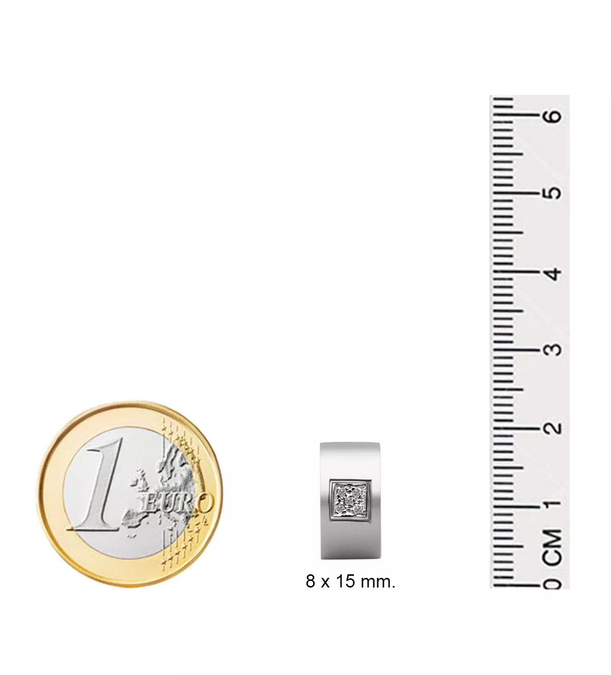 Pendientes de oro y acero con diamantes 5 LUCES pendientes de oro y acero con diamantes 5 LUCES con medidas