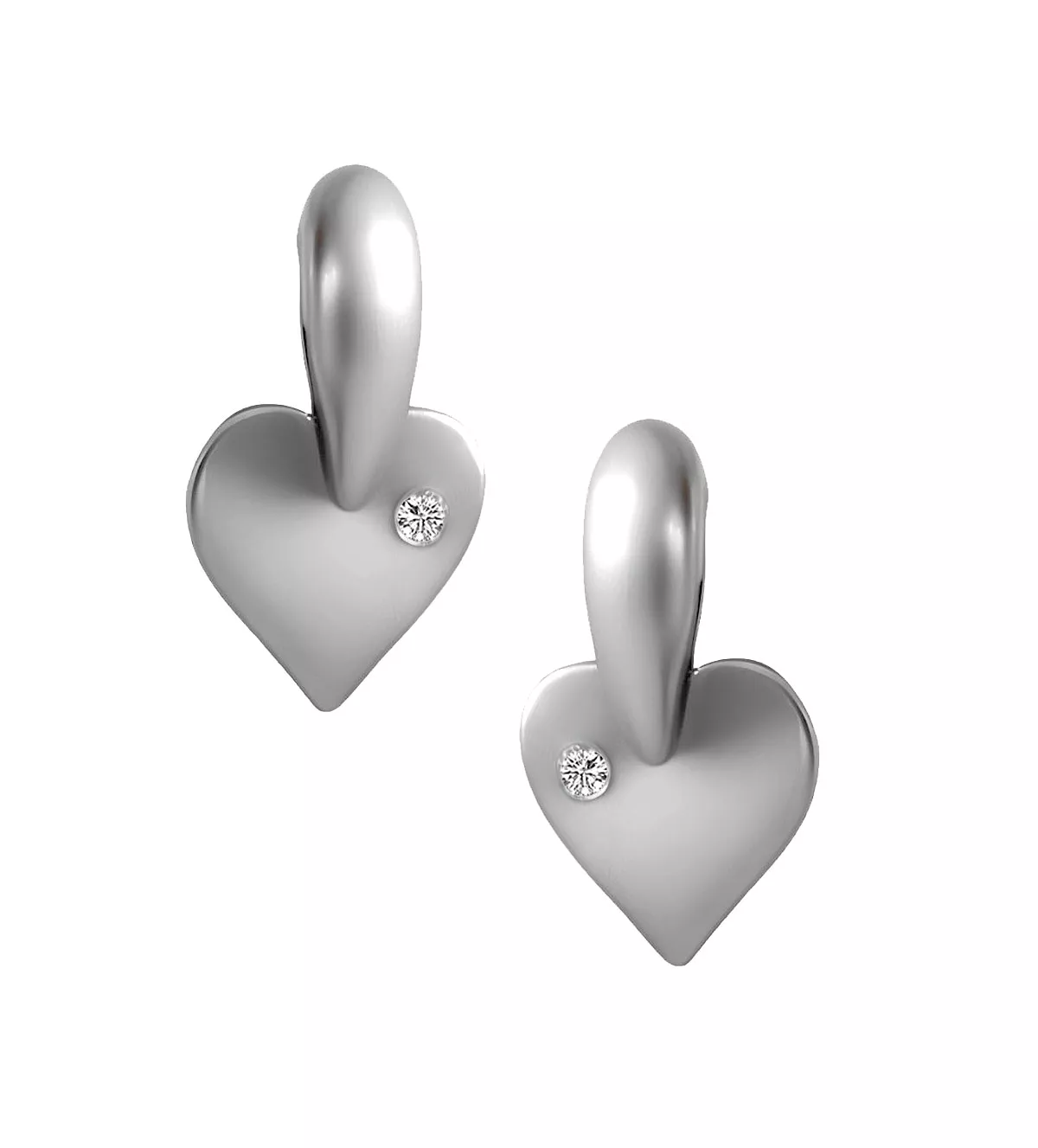 Pendientes de plata, corazones con circonitas "Love" pendientes de plata love