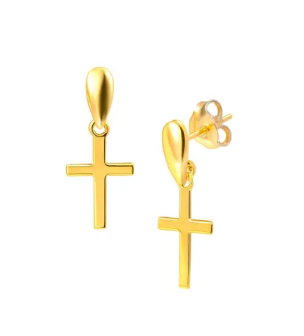 pendientes de plata chapada cruz latina para hombre y mujer