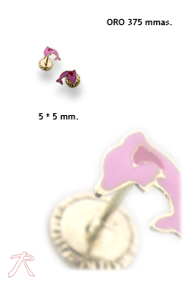 Pendientes dormilona oro 9 Ktes. con esmalte rfcia.045_9K074648714-30