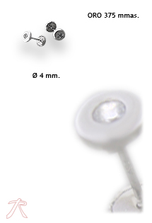 Pendientes dormilona oro 9 Ktes. con piedras rfcia.045_9K074640700R-00