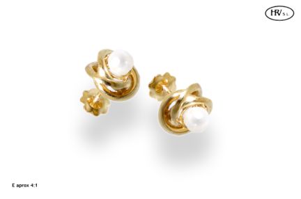 Pendientes dormilona oro 1ª ley 750 mmas. (18 k.) con piedras oro amarillo rfcia.234_1182