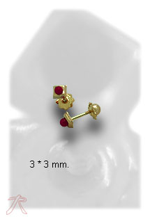 Pendientes dormilona oro 1ª ley 750 mmas. (18 k.) con piedras oro amarillo rfcia.083_JI217