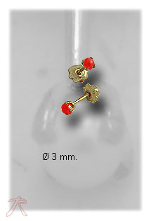 Pendientes dormilona oro 1ª ley 750 mmas. (18 k.) con piedras oro amarillo rfcia.083_JI219-C
