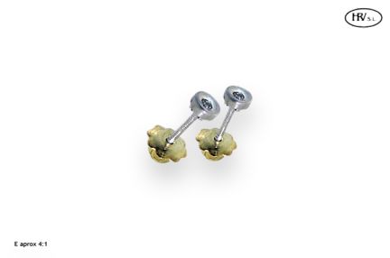 Pendientes dormilona oro 1ª ley 750 mmas. (18 k.) con piedras oro blanco rfcia.234_2515-B