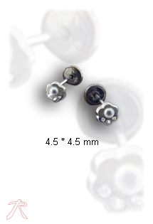 Pendientes dormilona oro 1ª ley 750 mmas. (18 k.) con piedras rfcia.197_1-1397-OB