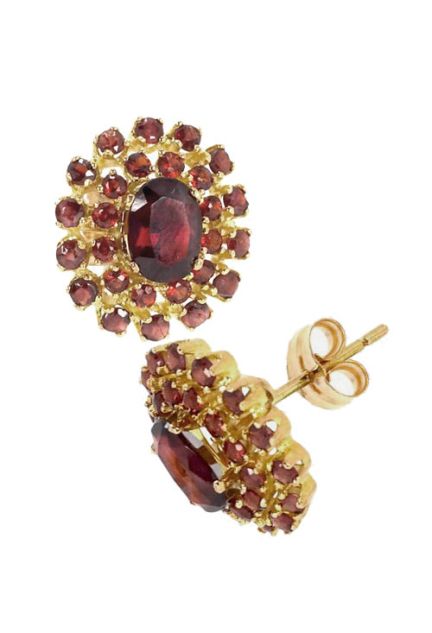 Pendientes oro amarillo 18k y granates finos 036_T81705-93876