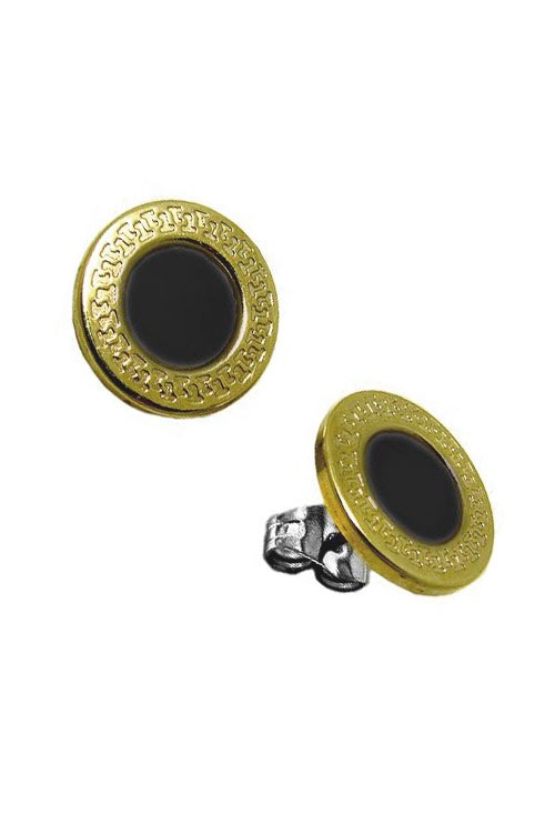 Pendientes acero y oro 094_61399-PTGP-N Pendientes fantasia diversos materiales rfcia.094_61399-PTGP-N