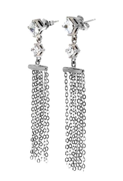 pendientes largos de fiesta con circonitas en plata 132_08747-P joyas para mujer a precios baratos compra online segura