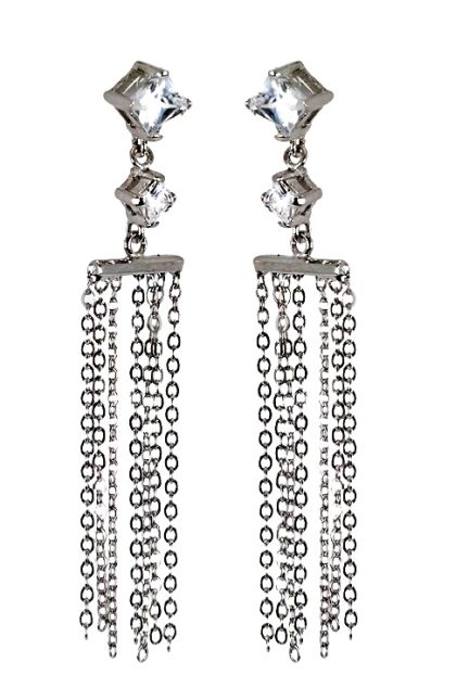pendientes largos de fiesta con circonitas en plata 132_08747-P joyas para mujer a precios baratos