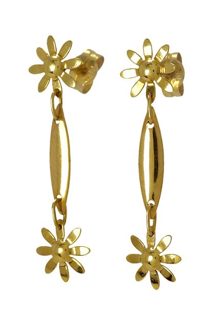 Pendientes oro 18 kilates Flores - foto 1 - rfcia.059_8619-200