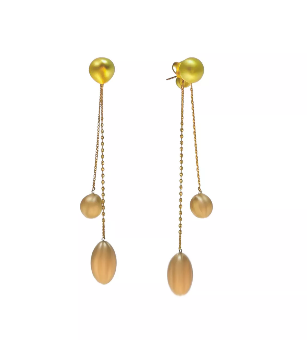Pendientes de oro amarillo 18k "Sinfonia" pendientes de oro largos sinfonia
