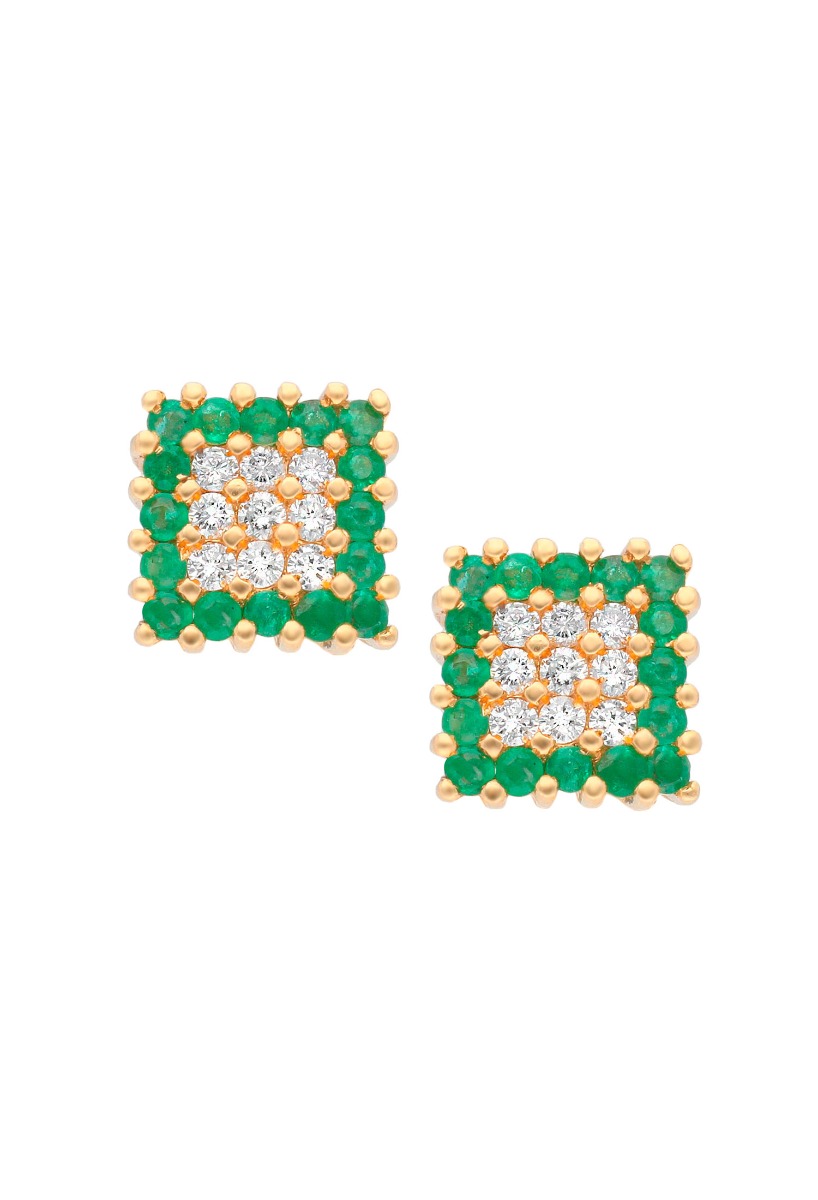 Pendientes oro con diamantes y esmeraldas aretes para mujer 133_4480-PE Pendientes oro con diamantes y esmeraldas aretes para mujer a precios baratos para venta online 133_4480-PE