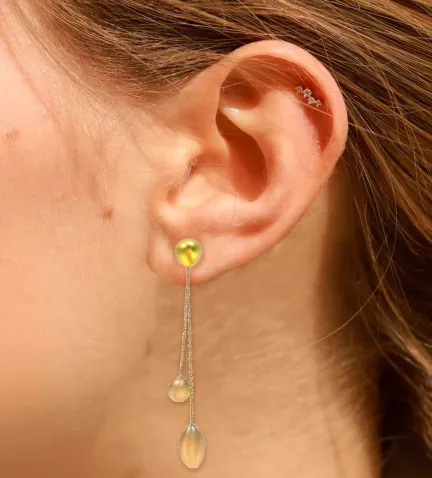 pendientes oro amarillo 18 ktes para mujer m i rfcia.007 10216 10