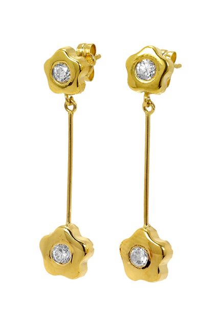 Pendientes oro amarillo 1a ley 18 ktes largos con circonitas - foto 1 - rfcia.059_8716-201