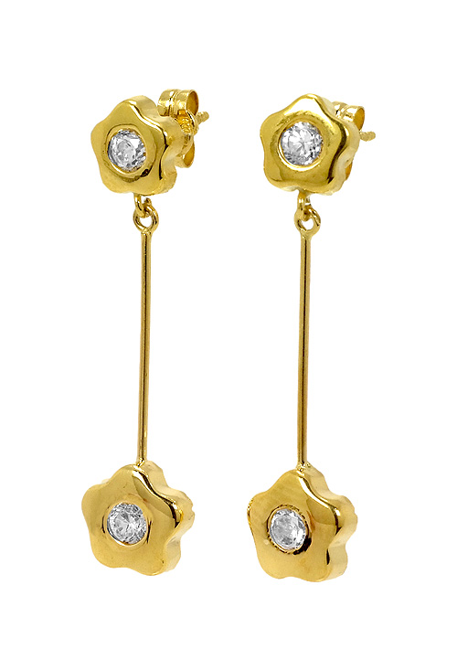 Pendientes Largos que Roban Miradas 2025 Pendientes largos oro amarillo 18k y circonitas 059_8716-201