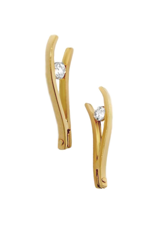 pendientes oro amarillo en forma de v con circonita 120_133 Venta online de joyas de mujer a precios baratos