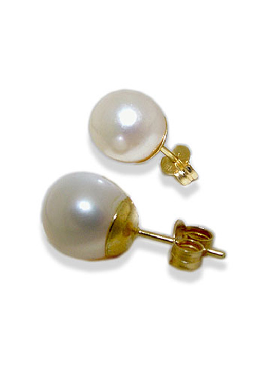 Pendientes de oro 18 kt y perla cultivada. 026_CT-8-8.5