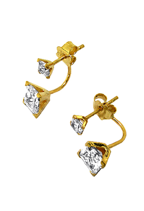 Pendientes oro amarillo 18 ktes y circonitas 059_7637-201 Pendientes oro aretes. con piedras. oro amarillo - foto 1 - rfcia.059_7637-201