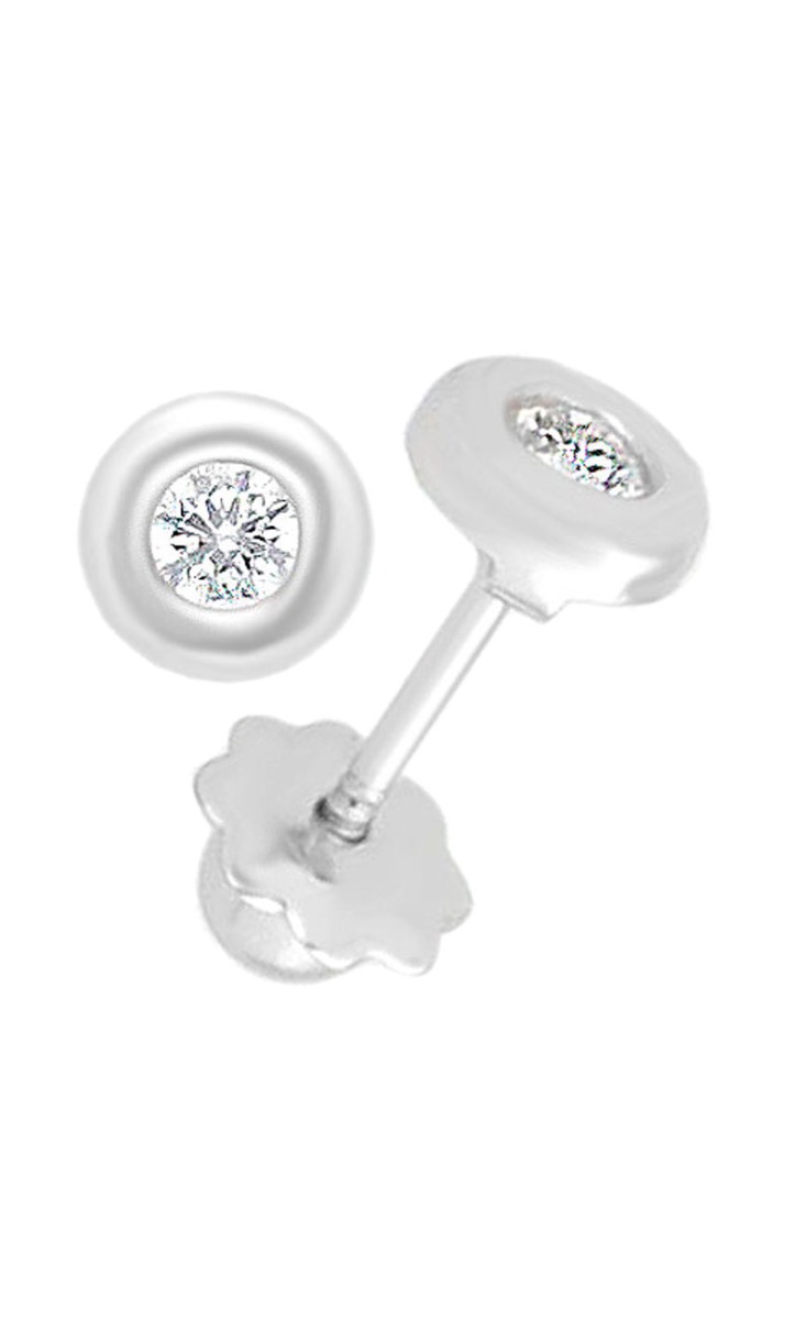 Pendientes dormilona oro blanco 18k con circonitas 234_1517-B pendientes-oro-blanco-18-kilates-y-circonita-para-bebe-o-niña-de-corta-edad-vista-lateral-234_1517-B_01