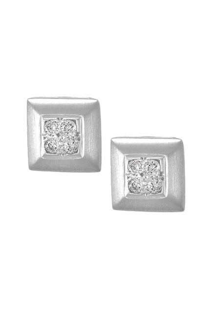 pendientes oro blanco 18 kilates con diamantes forma cuadrada vista frontal precio especial barato en joyas online