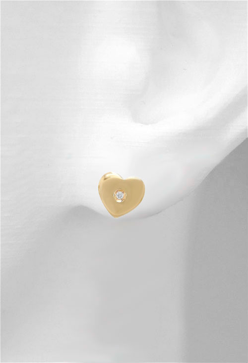 Pendientes oro con diamante, aretes, oro amarillo. 044_2902 pendientes-oro-con-diamante_-aretes-con-forma-corazon-para-enamorados-a-precios-baratos-044-2902