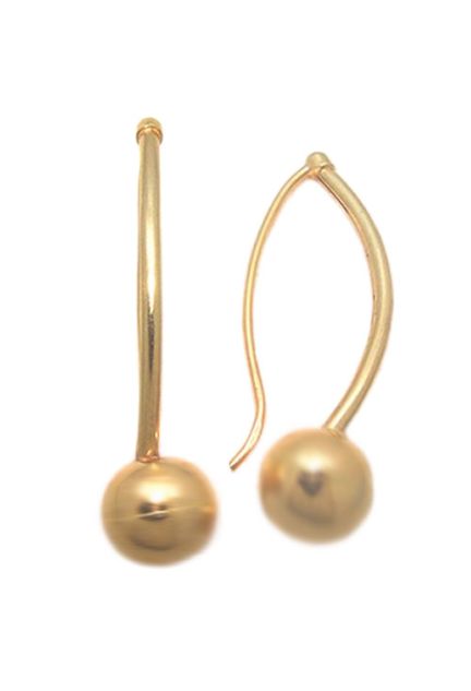 pendientes largos de oro amarillo bolas de 7 mm precio barato joyeria online