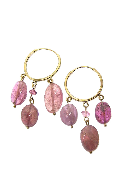 Pendientes oro 18k aros con amatistas 100_J678 pendientes largos de oro amarillo 18 kilates con amatistas colgando precio barato joyeria online