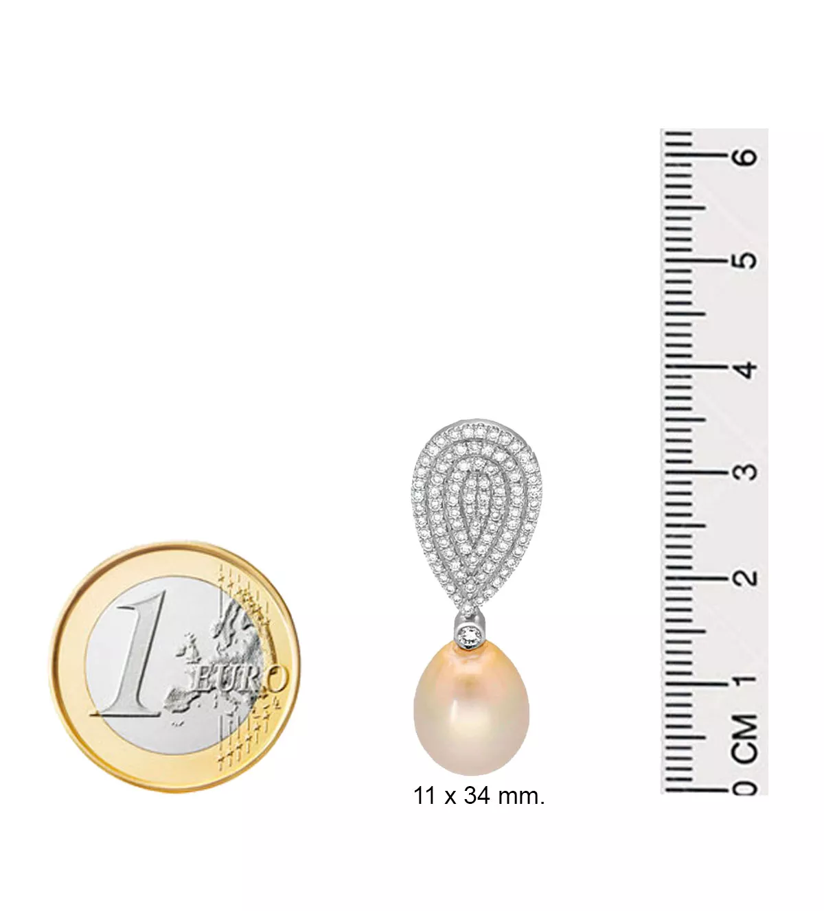 Pendientes de oro blanco con diamante y perlas australianas 026_A110 Pendientes de oro blanco con diamante y perlas australianas 026_A110 - Imagen 5