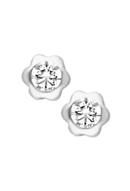 Pendientes dormilona oro blanco 18k para bebé 234_1025-B-0