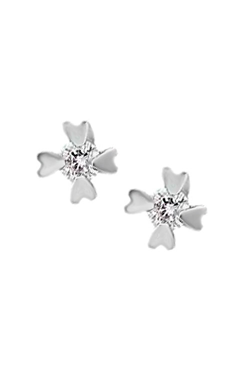 Pendientes oro blanco con diamante tipo garras 192_Z1392 Pendientes oro con diamante, dormilonas. 192_Z1392