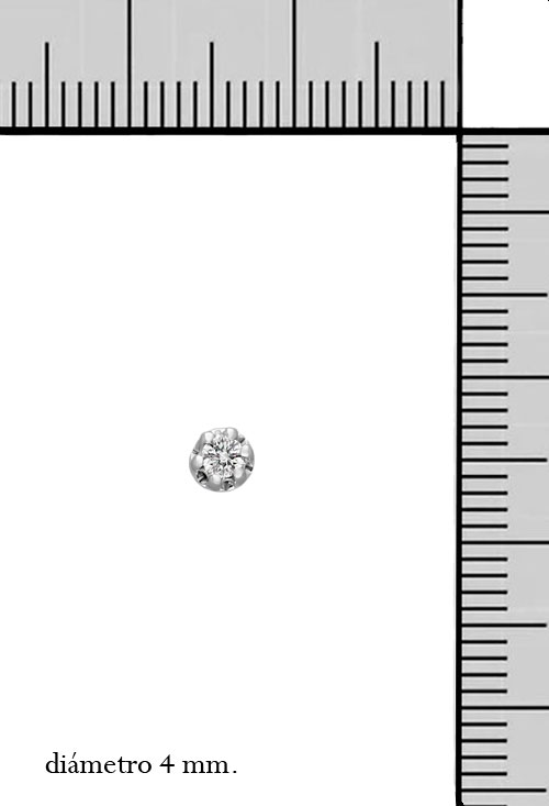 Pendientes de garra oro blanco 18k con diamantes 065_0000372-P1 pendientes de garra oro blanco 18 kilates con diamantes talla brillante foto con medidas oferta joyeria online