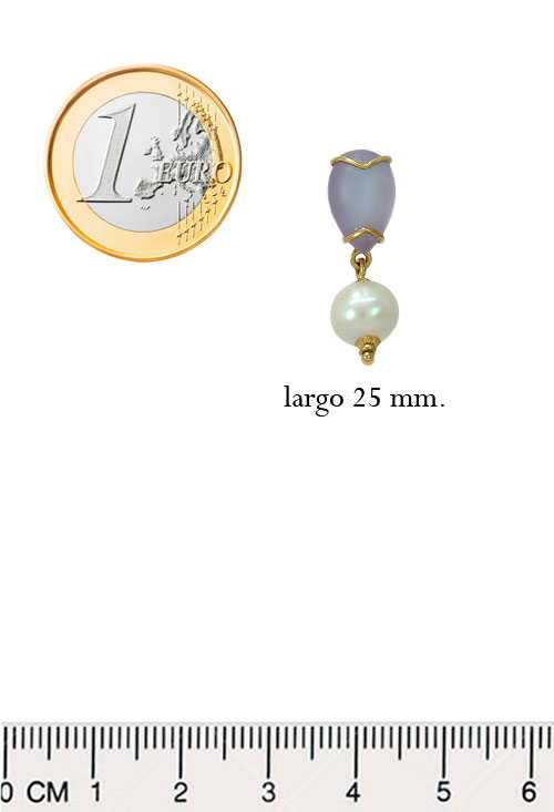 Pendientes oro 18 ktes perla y cuarzo 140_P-2.461-5 pendiente-oro-18-ktes-perla-y-cuarzo-ahumado joyas de mujer a precios baratos 140_P-2.461-5_02 vista medidas