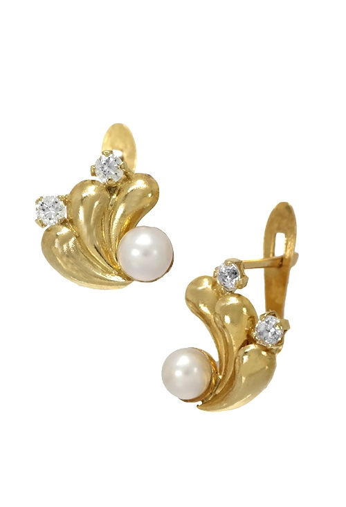 pendientes de oro 18 ktes y perla cultivadas primera comunion 139_0414-P