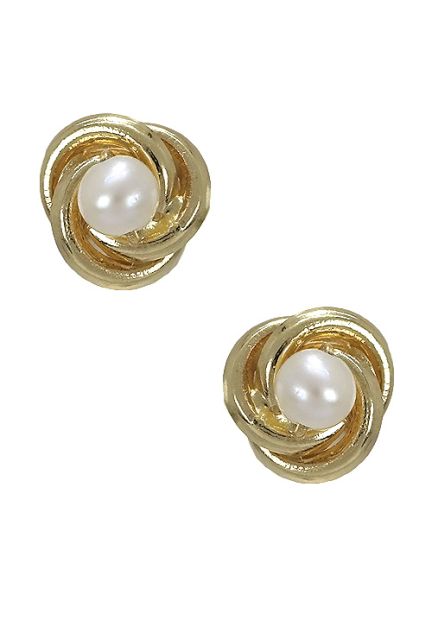 pendientes de oro amarillo 18 kilates y perla cultivada vista frontal precio barato joyeria online 234_1180