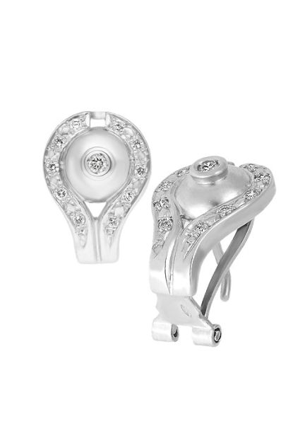 pendientes de oro blanco primera ley 18 kilates con diamantes precio especial muy barato en joyeria online fotografia sistema omega