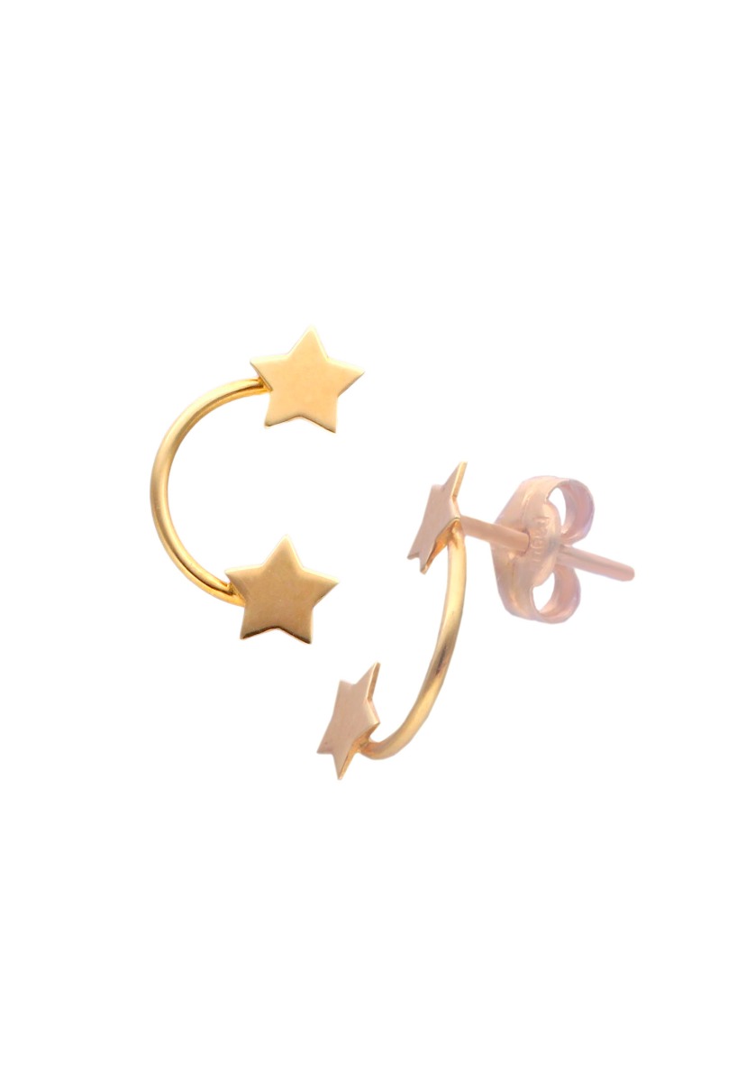 Pendientes oro amarillo 18 ktes estrellas 059_8678-201 pendientes oro 18 kilates modelo estrellas foto para web joyeria online el rubi joyeros toma lateral