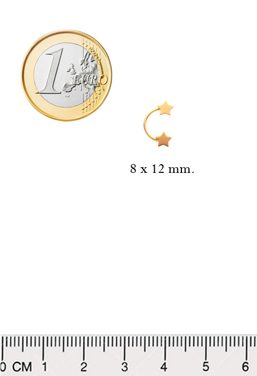 Pendientes oro amarillo 18 ktes estrellas 059_8678-201 pendientes oro 18 kilates modelo estrellas foto para web joyeria online el rubi joyeros toma medida comparada