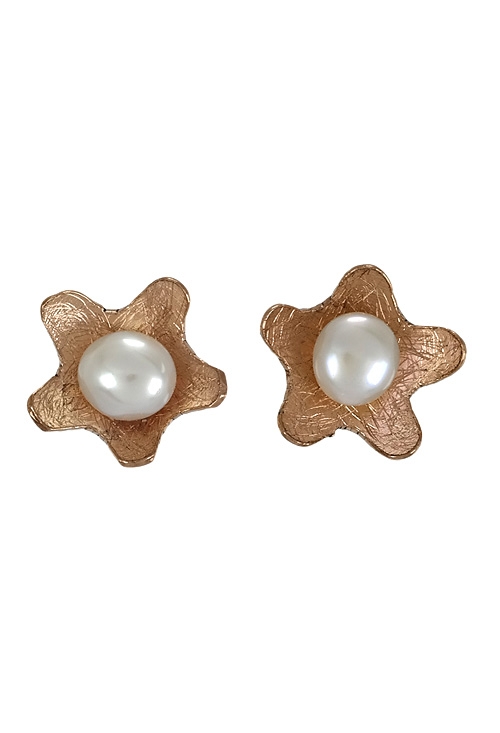 Pendientes de plata y perla 200_P001-3R pendientes de plata chapada en rosa con perla cultivada 200_P001-3R