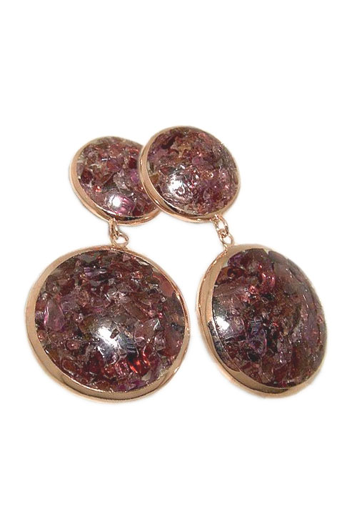 Pendientes plata chapada y granates 252_E24965 Pendientes plata chapada y granates 252_E24965-0