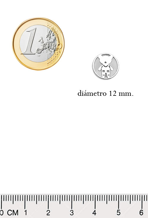 Pendientes plata y pasta blanca con osito 200_1000 pendientes de plata con oso en circulo de pasta blanca foto toma con medidas para la tienda online el rubi joyeros